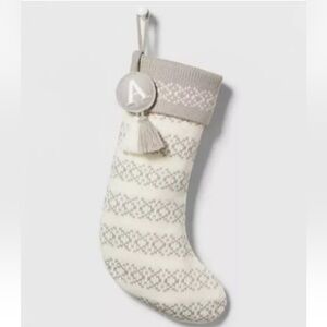 Wondershop Knit Fair Isle Monogram Christmas Stocking Letter A  NEW!